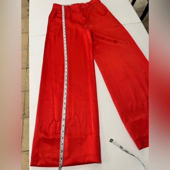 J crew wide-leg/palazzo/orange satin-effect trousers, size 0 NWT - Picture 4 of 8
